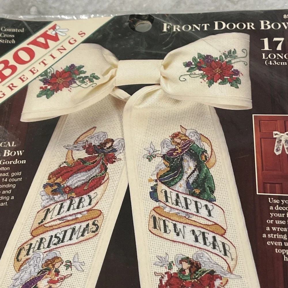 Dimensions Cross Stitch Kit 8539 Front Door Bow Christmas 17